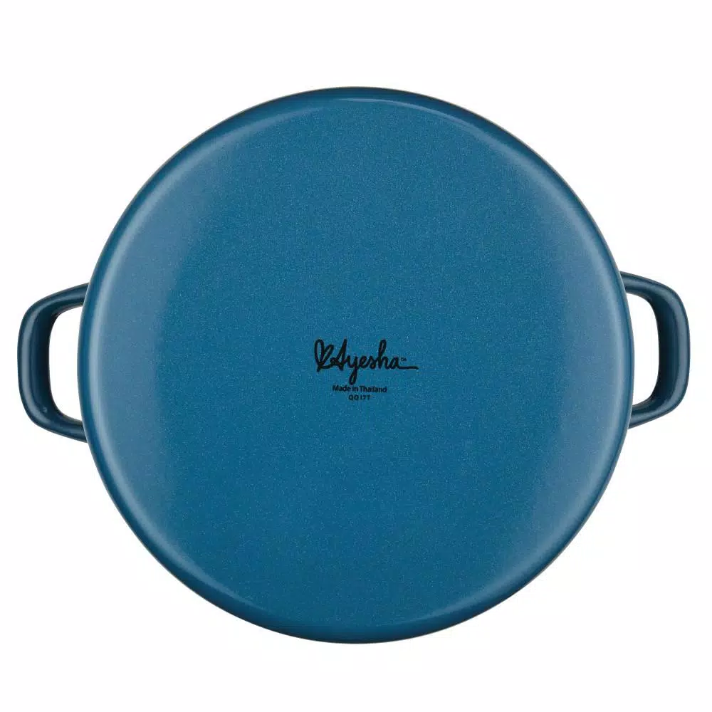 Ayesha Curry Ayesha Home Collection 12-Quart Porcelain Enamel Nonstick Stockpot with Lid, Twilight Teal