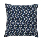 The Company Store Embroidered Blue Ogee 20x20 Decorative Throw Pillow Cover thumbnail 1