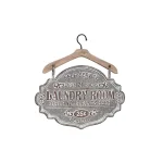 LITTON LANE Farmhouse Whitewashed Wood and Silver Metal Laundry Room Decorative Sign thumbnail 3