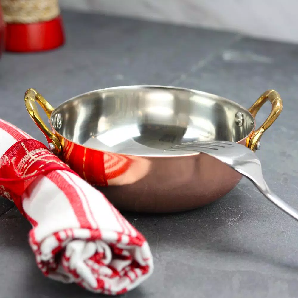 Gibson Home Rembrandt 6-Piece Copper Plated Mini Serving Bowl Set with Brass Handles