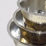 ExcelSteels 3 Qt Professional Stainless-Steel Hammered Mixing Bowl with Gold Tone thumbnail 2
