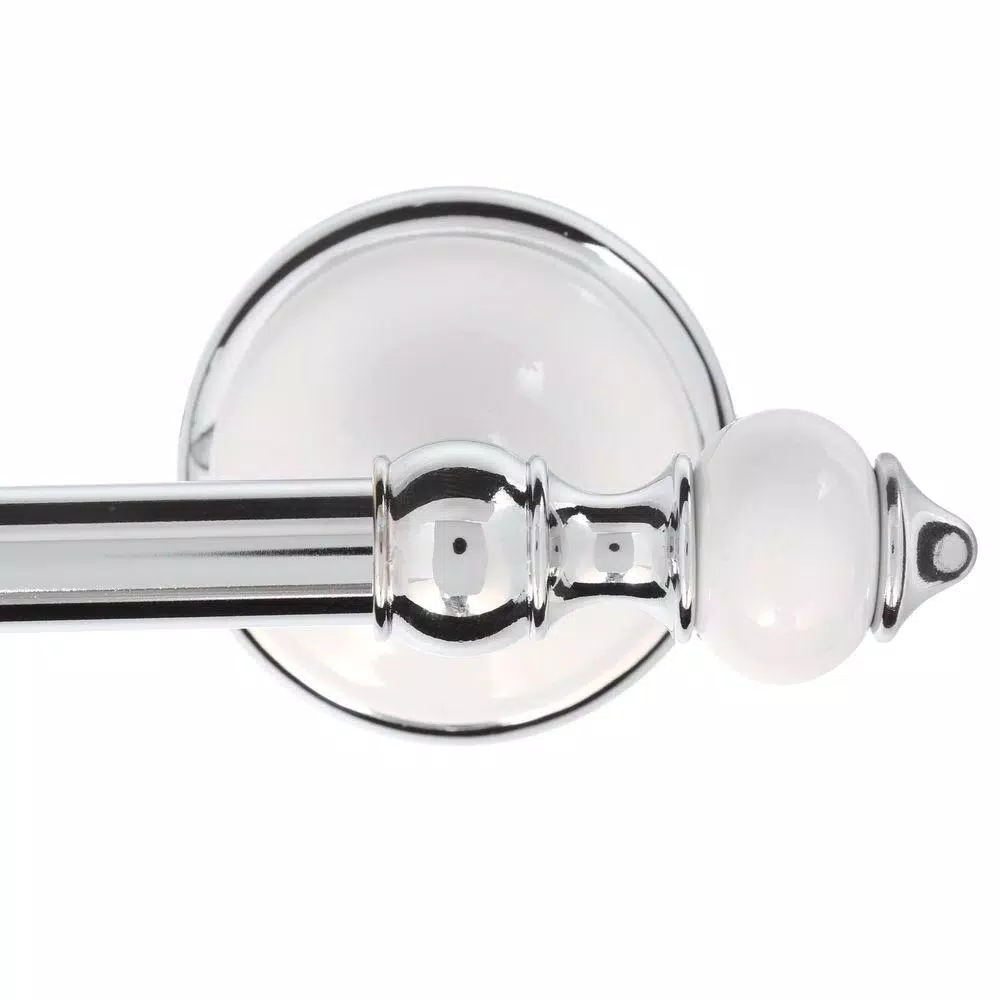 Delta Alexandria 24 in. Towel Bar, Chrome and White, Rustic Farmhouse Style