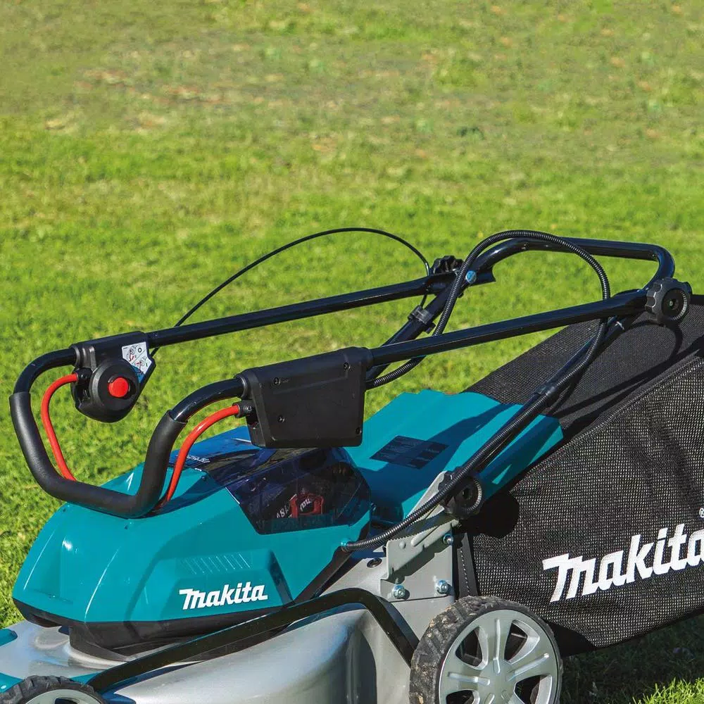Makita 18 in. 36V LXT Cordless Steel Deck Walk Behind Push Lawn Mower Kit with 4 Batteries