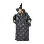 Worth Imports 50 in. Halloween Hanging Witch Decor with Wired Arms and Lacy Black Dress thumbnail 1
