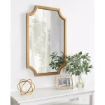 Kate and Laurel Hogan Scallop Corner Accent Mirror, Gold Contemporary Framed Wall Mirror, 24 x 36 in. thumbnail 5