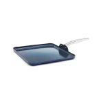 Blue Diamond 11 in. Aluminum Ceramic Nonstick Square Griddle, Blue thumbnail 1
