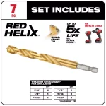 Milwaukee SHOCKWAVE Impact Duty Red Helix Titanium Drill Bit Set, 7-Piece thumbnail 3