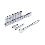 Milwaukee 28-Piece 1/2 in. Drive Metric Ratchet and Socket Set thumbnail 8