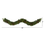 Nearly Natural 9 ft. Pre-lit Mixed Pine Artificial Christmas Garland with 50 LED Lights, Berries & Pinecones thumbnail 2