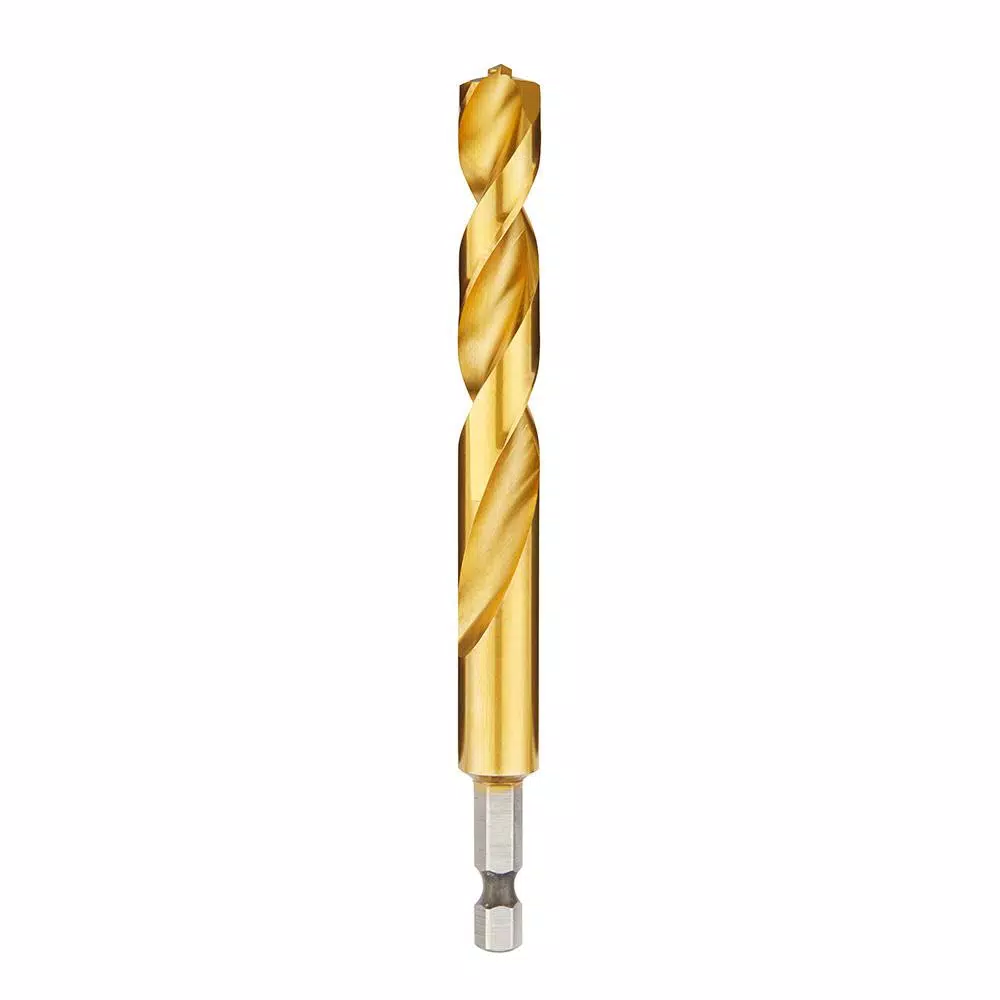 Milwaukee SHOCKWAVE Red Helix 15/32 in. Titanium Drill Bit with 1/4 in. Hex Shank