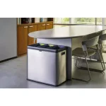 Step N' Sort 16 Gal. Stainless Steel 3-Compartment Open Top Trash and Recycling Bin with Removable Bins thumbnail 6