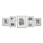 Pinnacle Gallery 7-Piece Graywash Wood Photo Frame Wall Gallery Kit with Art Prints thumbnail 1