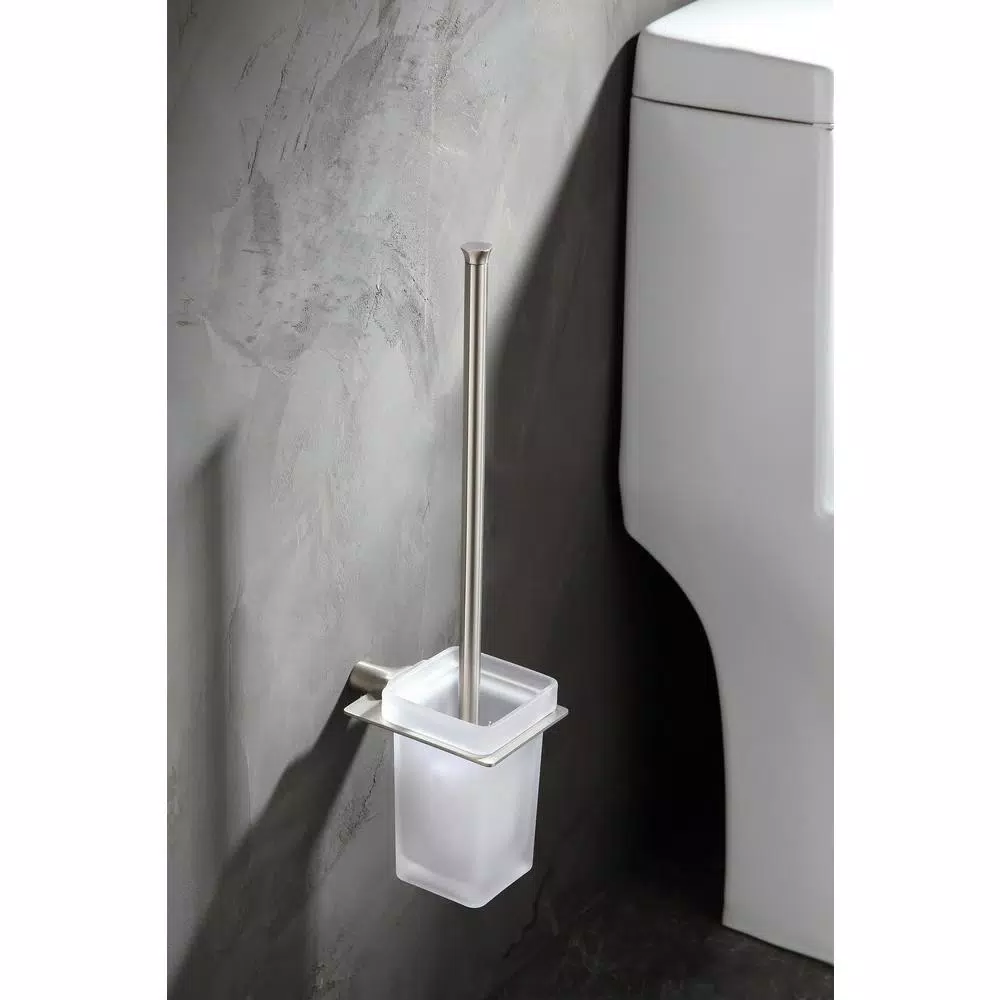 ANZZI Essence Series Stainless Steel Toilet Brush Holder, Brushed Nickel