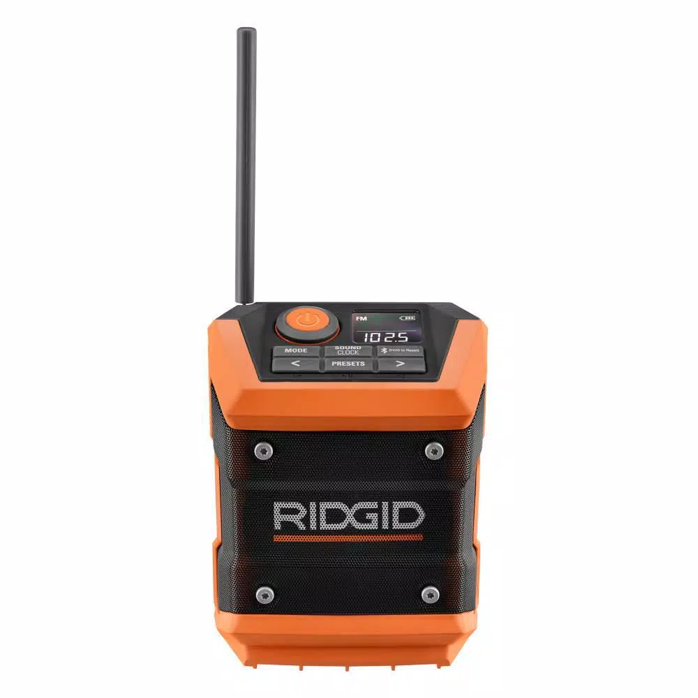 RIDGID 18V Cordless Mini Bluetooth Jobsite Radio (Tool Only)