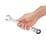TEKTON 18 mm Flex-Head Ratcheting Combination Wrench, 6-Point Box End thumbnail 2