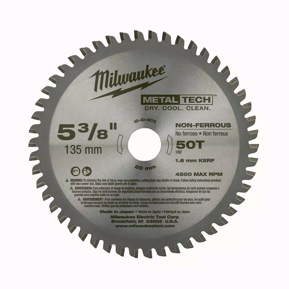 Milwaukee MetalTech 5-3/8 in. Circular Saw Blade Set, 30T Ferrous & 50T Non-Ferrous (2-Pack)