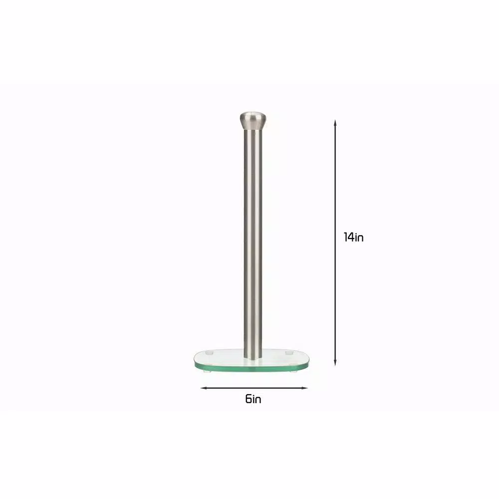 Jiallo Stainless Steel Paper Towel Holder with Weighted Glass Base