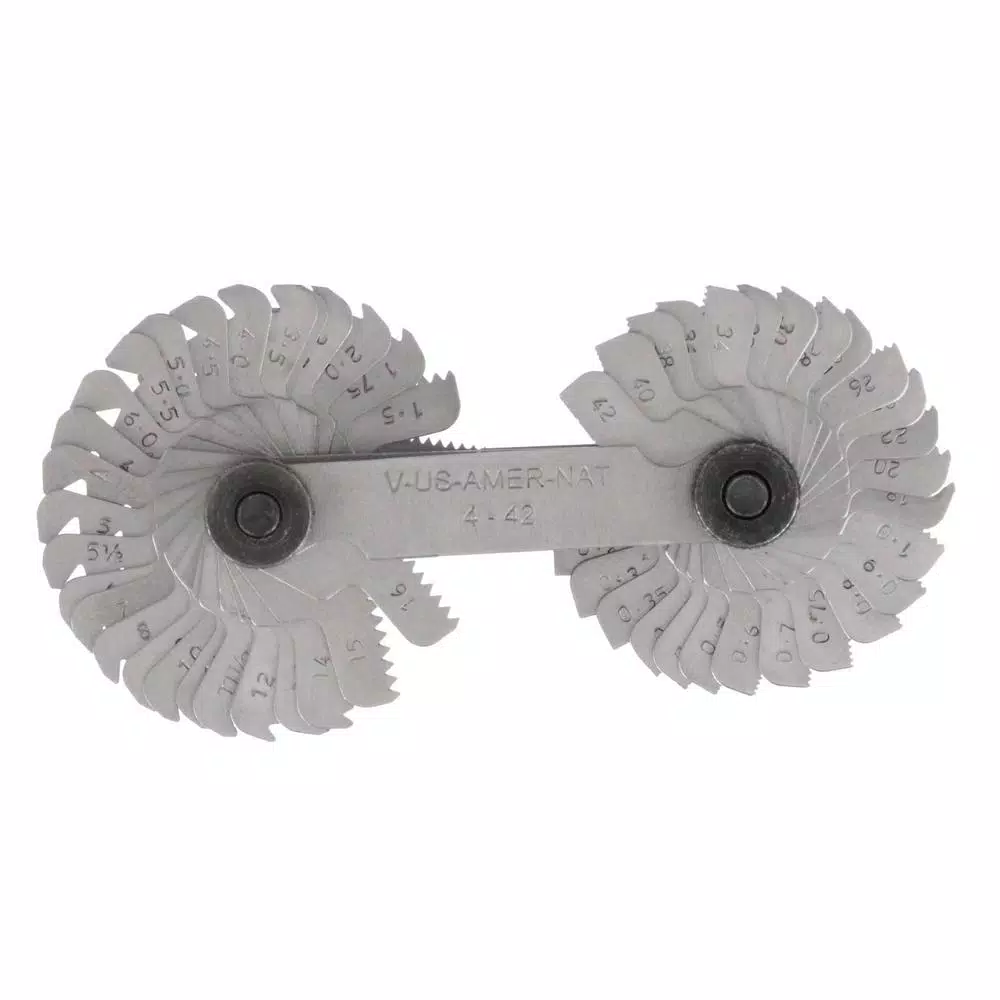 Grand Rapids Industrial Products Grip Thread Pitch Gauge - Dual Metric and SAE Stainless Steel Thread Counter