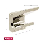 Delta Pivotal Double Robe Hook, Polished Nickel thumbnail 3