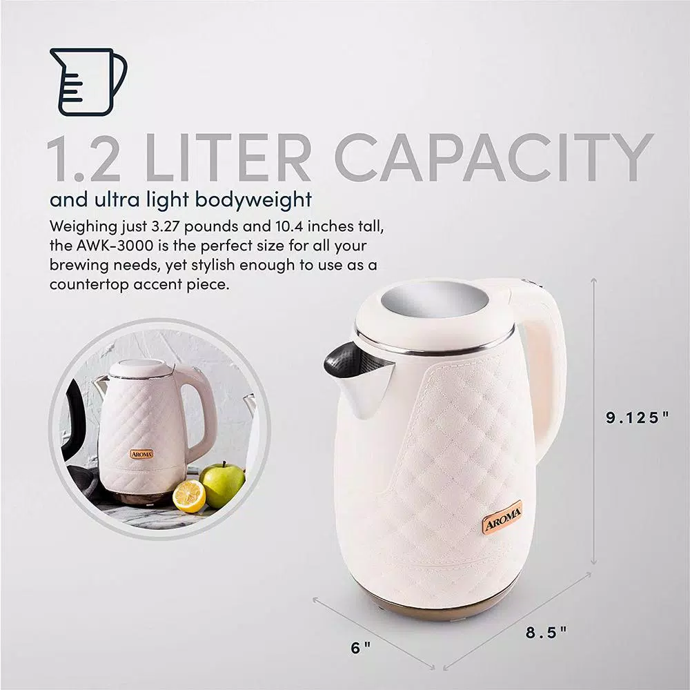 Aroma Professional 7-Cup Electric Water Kettle, 316 Surgical Grade Stainless Steel, Pink