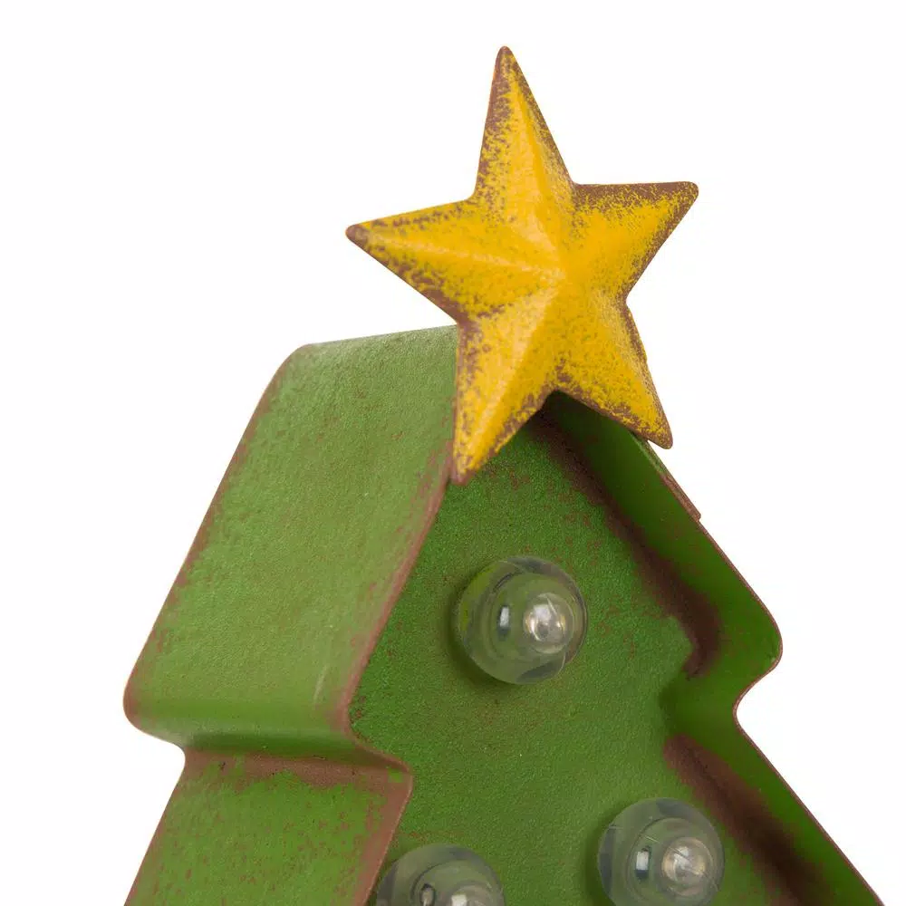 Glitzhome Marquee LED Angel and Tree Christmas Stocking Holder Set of 2
