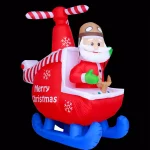 JOYDECOR 6 ft. Santa Claus on Helicopter Christmas Inflatable with Built-in LED Lights thumbnail 1
