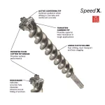 Bosch Speed-X 2 in. x 21 in. SDS-Max Carbide Rotary Hammer Drill Bit for Concrete thumbnail 2