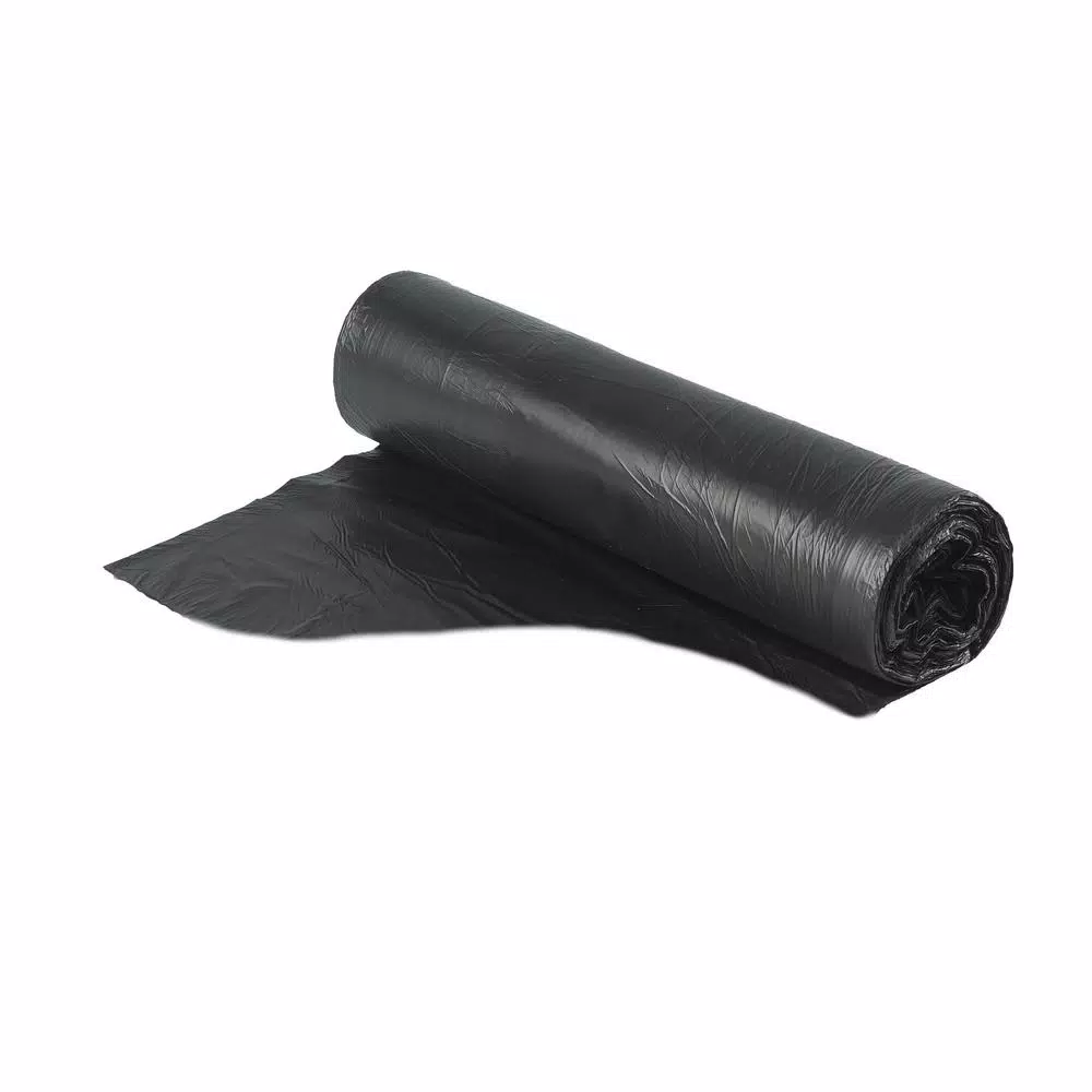 Unbranded 45 Gallon Black Low Density EZ Tie Closure Trash Bags, 1.1 Mil, 100-Count