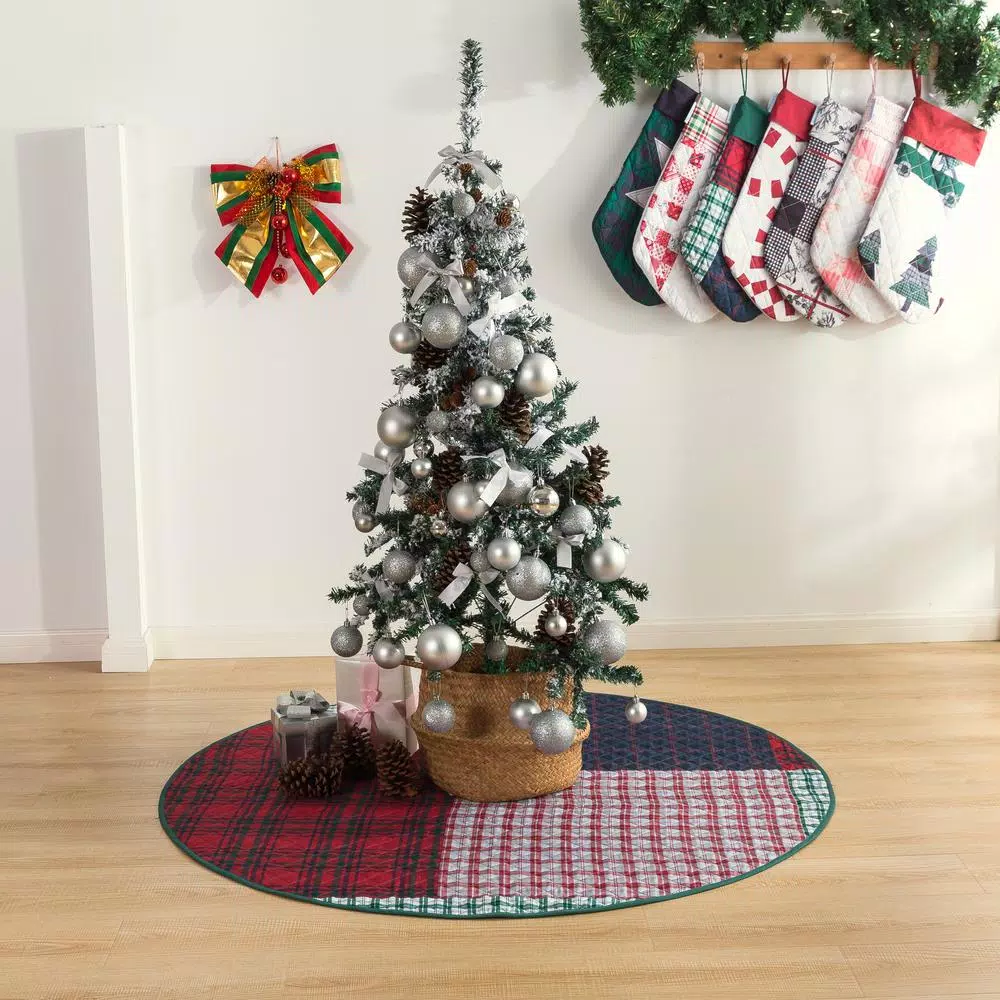 Country Living Knox Plaid 48 in. Quilted Microfiber Tree Skirt