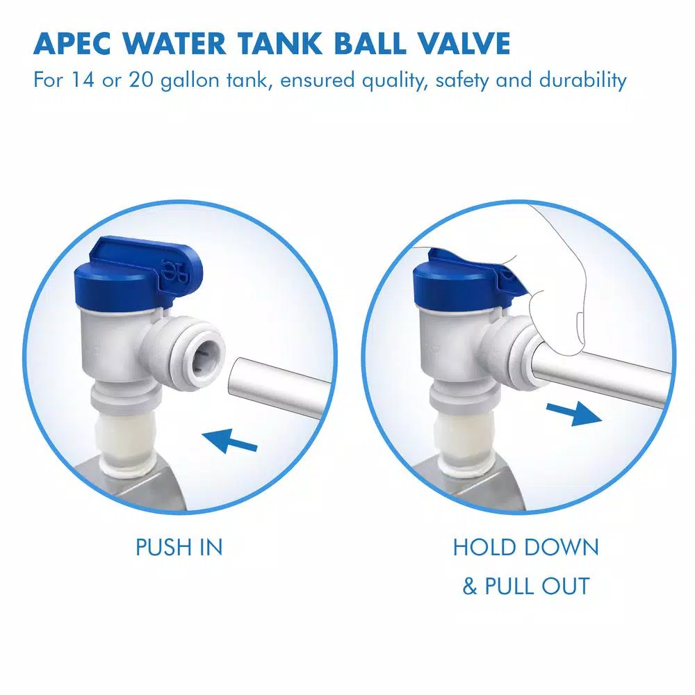 APEC Water Systems APEC Reverse Osmosis Tank Ball Valve, 3/4 in. NPTF to 3/8 in. Output, for 14 or 20 Gallon Storage Tanks