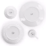 Elama Sienna White Porcelain 18-Piece Dinnerware Set, Service for 4 thumbnail 3