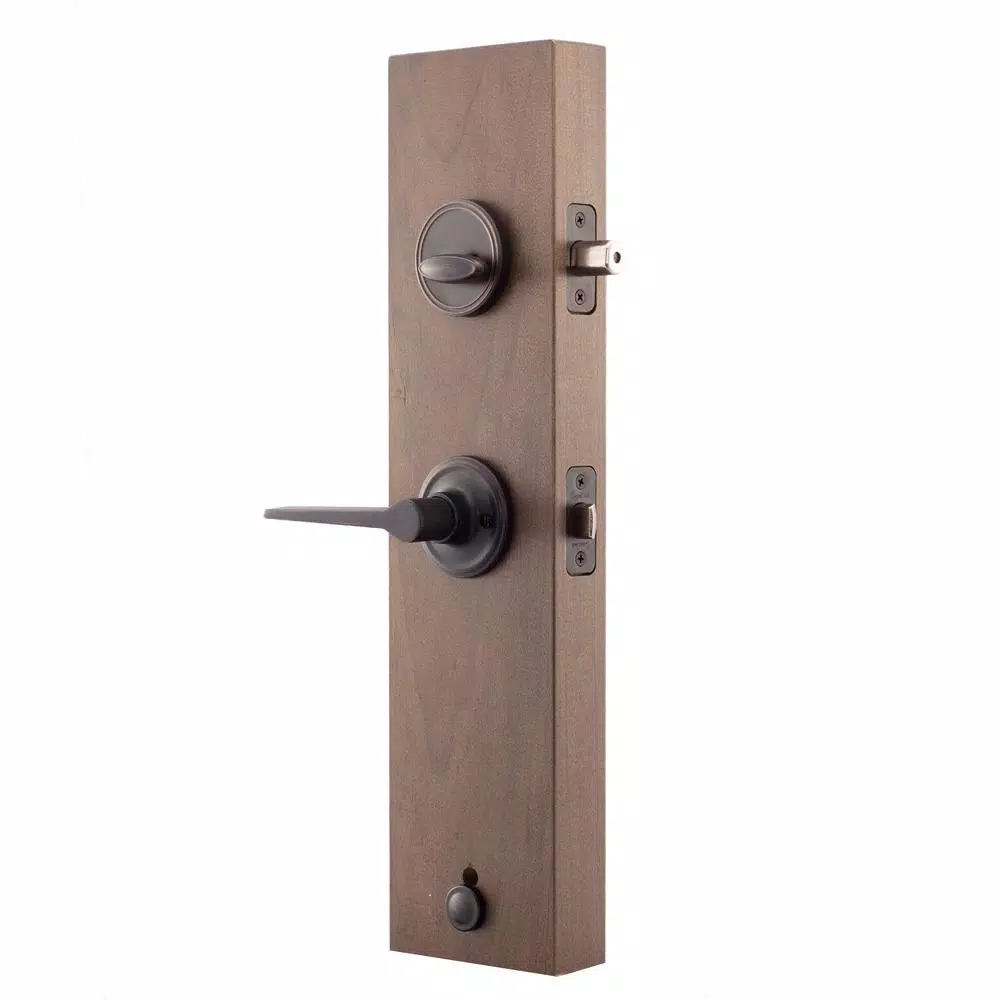 Copper Creek Mid Century Modern Tuscan Bronze Front Door Handleset with Zane Contemporary Lever Trim