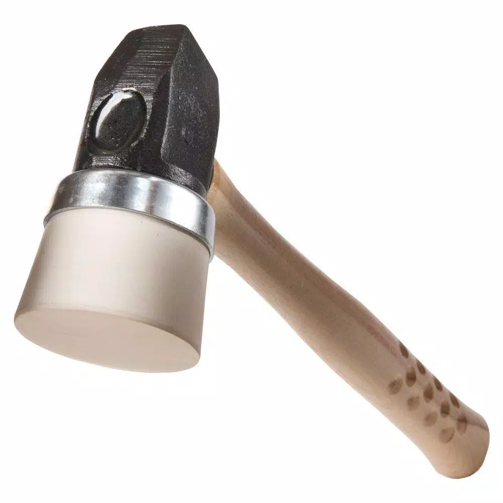 Powernail 5MI White Mallet with American Hickory Handle and Iron Wedge, 4 lbs.