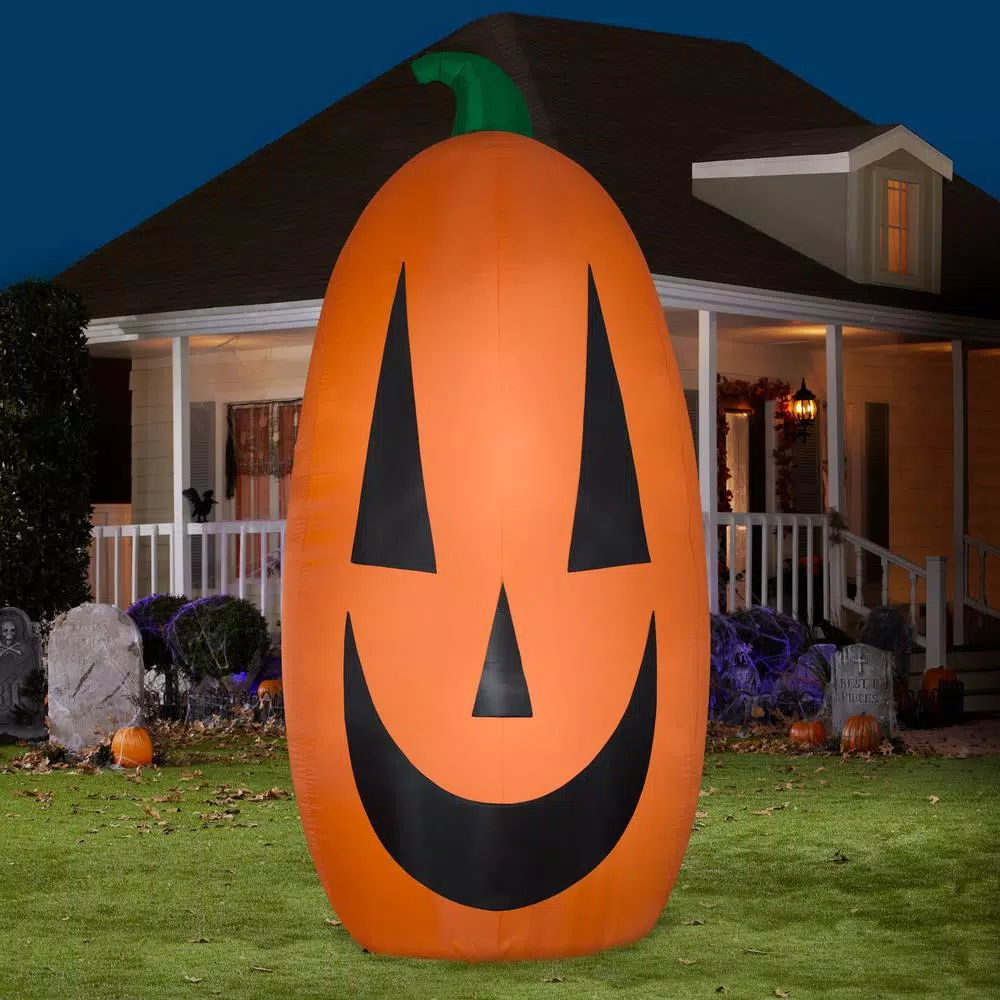 Gemmy 12 ft. Happy Pumpkin Giant Halloween Inflatable - Extra Bright Outdoor Decor