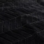 Noble House Toscana Black Faux Fur Throw Blanket, Modern Solid Pattern, 50 x 60 in. thumbnail 3