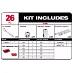 Milwaukee 1/4 in. Drive SAE & Metric Ratchet and Socket Mechanics Tool Set, 54-Piece thumbnail 2