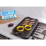 Lodge 5-Piece Reversible Cast Iron Stovetop Griddle Set with Egg Rings thumbnail 2