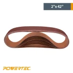 POWERTEC 2 in. x 42 in. 240 Grit Aluminum Oxide Sanding Belts, 10-Pack thumbnail 3