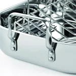 Cooks Standard 12 Qt. Stainless Steel Roasting Pan with V-Shaped Rack thumbnail 2