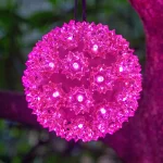 Wintergreen Lighting 6 in. Pink LED Starlight Sphere, 70 Mini Lights thumbnail 2