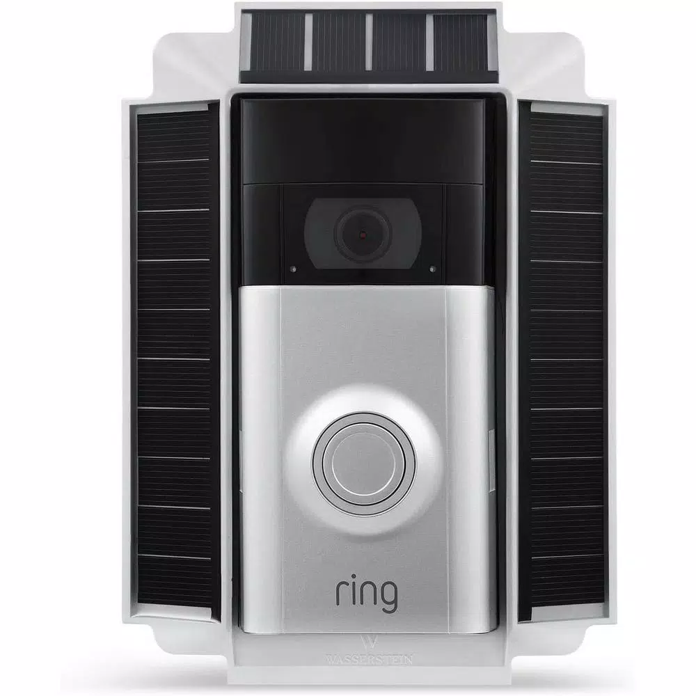Wasserstein Solar Charger Mount for Ring Video Doorbell 2, Weatherproof, White