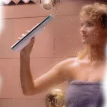Cler'et Classic Dual Bladed Shower Squeegee for Tile and Marble, White with Aqua Trim thumbnail 2