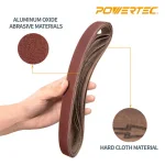 POWERTEC 1 in. x 30 in. Aluminum Oxide Sanding Belt Assortment, 24-Pack (60-400 Grit) thumbnail 4