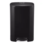 Boyel Living 13 Gallon Stainless Steel Rectangular Kitchen Step Trash Can with Black Lid thumbnail 1