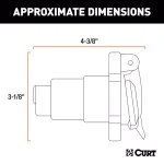 CURT 7-Way RV Blade Connector Socket - Heavy-Duty Vehicle Side Trailer Connector thumbnail 3