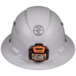 Klein Tools Vented Full Brim Hard Hat with Integrated Headlamp, Class C Type 1, White thumbnail 6
