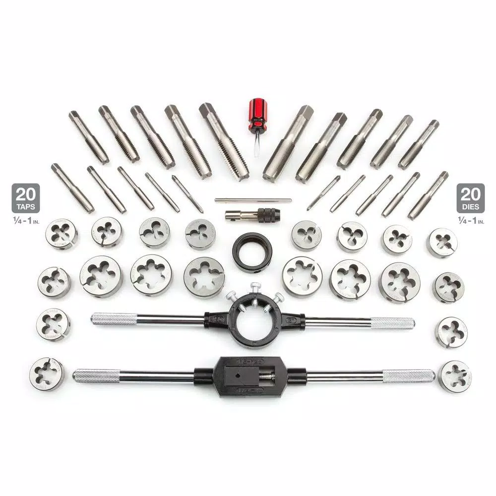 TEKTON 45-Piece Inch Tap and Die Set, SAE Coarse and Fine Sizes
