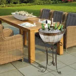 Vintiquewise Galvanized Metal Standing Beverage Cooler Tub with Leak-Proof Liner thumbnail 2