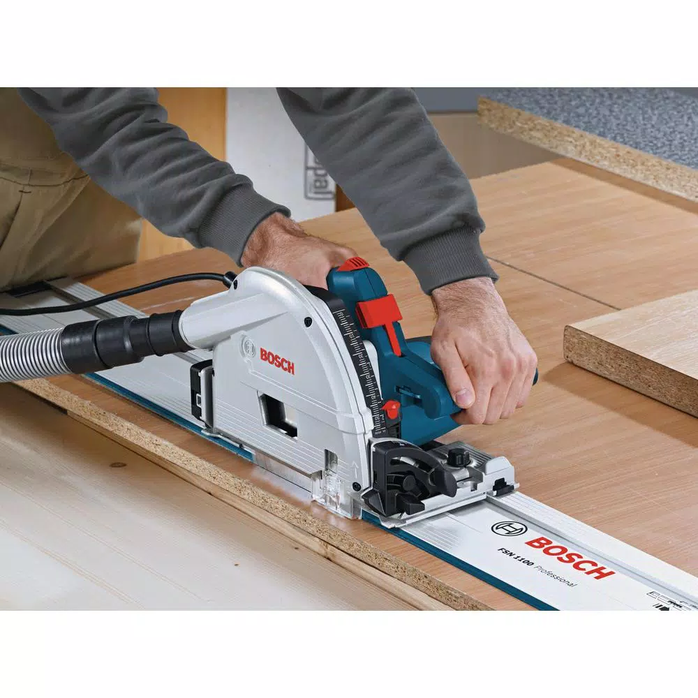Bosch GKT13-225 6-1/2 in. 13 Amp Corded Track Saw Kit with 63 in. Aluminum Tracks and Carrying Bag