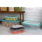 Unbranded 14-Piece Plastic Food Storage Container Set with Secure Snap-On Lids, Multi-Color thumbnail 1